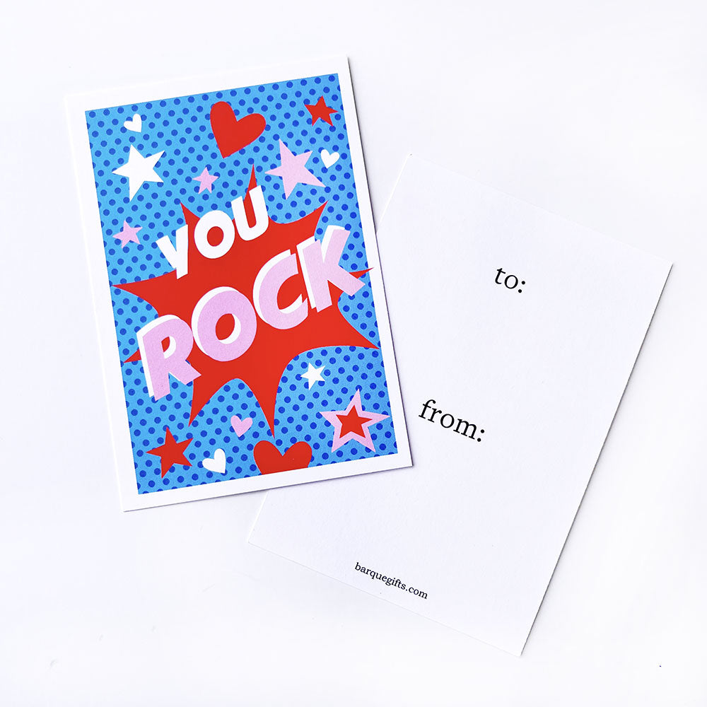 Blue You Rock Pop Rocks Candy Valentine